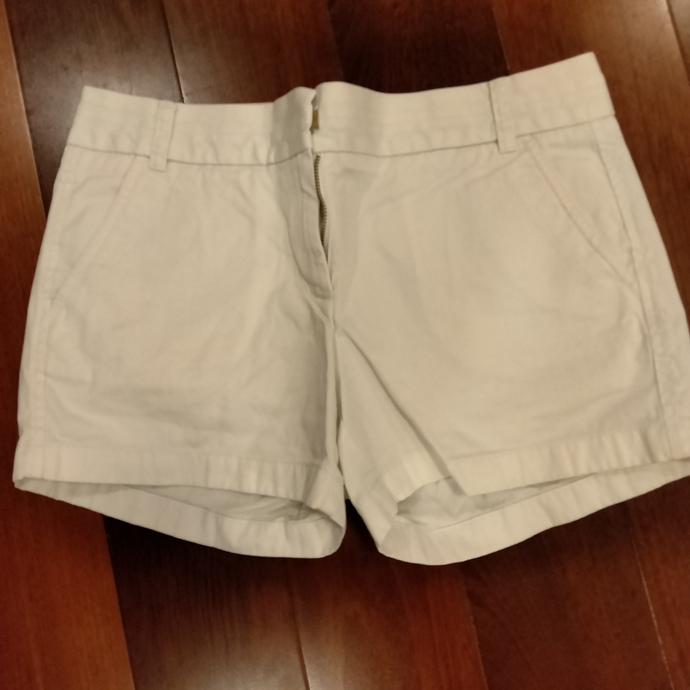 J. Crew white chino shorts, size 8, white